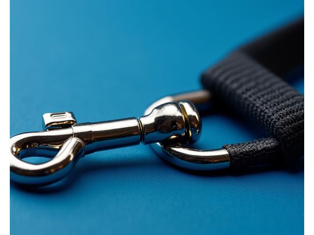 Heavy-duty metal clasp on a dog leash