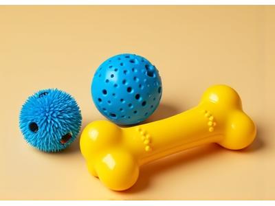 Two durable chew toys and an interactive puzzle toy
